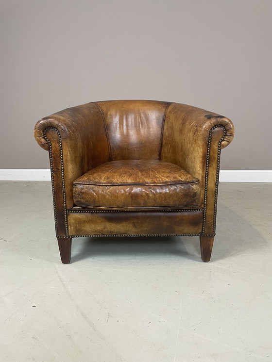 Image 1 of Vintage Schapenleren Clubfauteuil