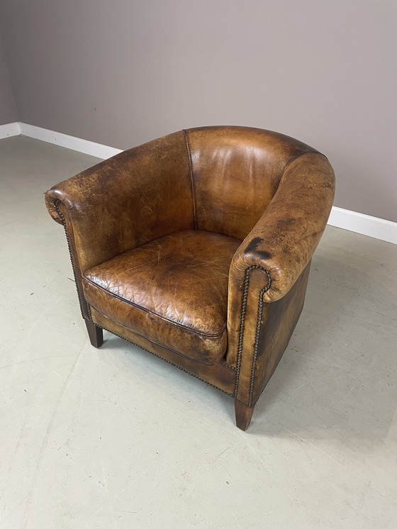 Image 1 of Vintage Schapenleren Clubfauteuil