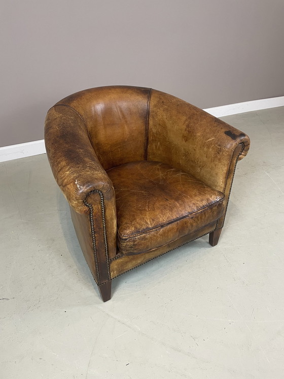 Image 1 of Vintage Schapenleren Clubfauteuil