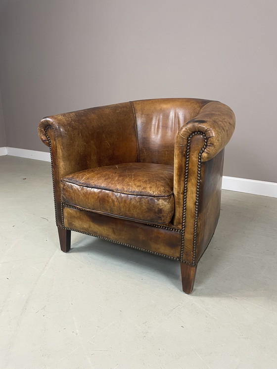 Image 1 of Vintage Schapenleren Clubfauteuil