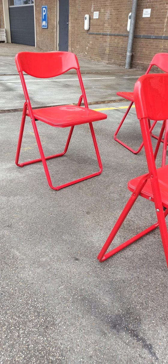 Image 1 of 5 Italiaanse klapstoelen, rood