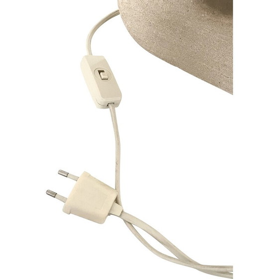 Image 1 of Vintage tafellamp in zandsteen en beige kleurige stof