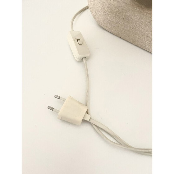 Image 1 of Vintage tafellamp in zandsteen en beige kleurige stof