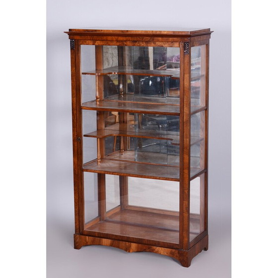 Image 1 of Vintage Biedermeier vitrinekast van notenhout en massief sparrenhout, jaren 1830