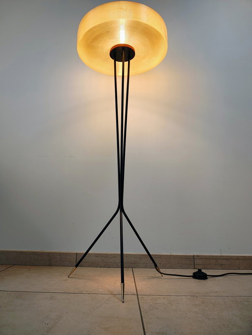 Midcentury Floorlamp With Rotaflex Hood 