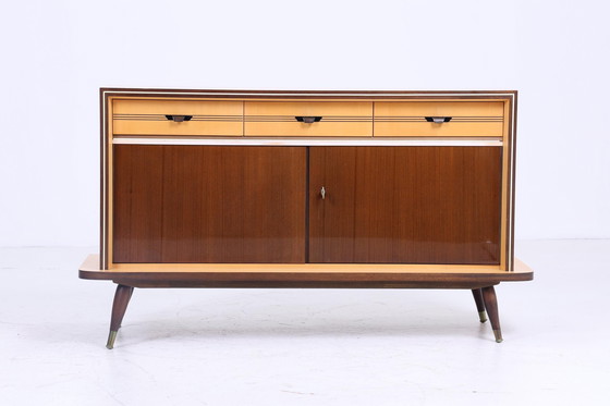 Image 1 of Tijdloze vintage ladekast 60s | Mid Century hoogglans kast vintage hal opbergruimte