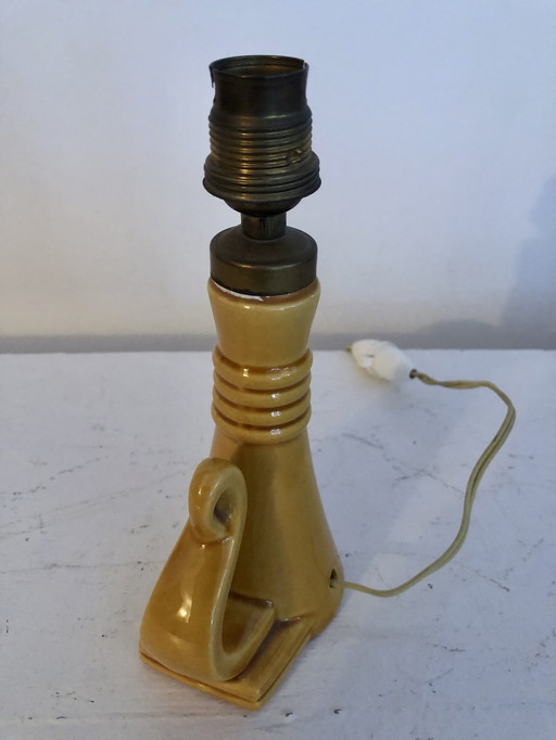 Antieke stijl geglazuurd keramische kandelaar lamp 1930/1940