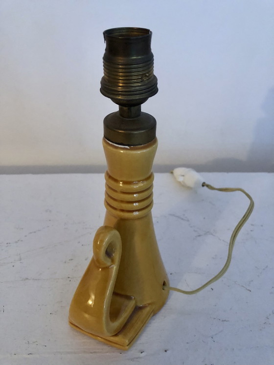 Image 1 of Antieke stijl geglazuurd keramische kandelaar lamp 1930/1940