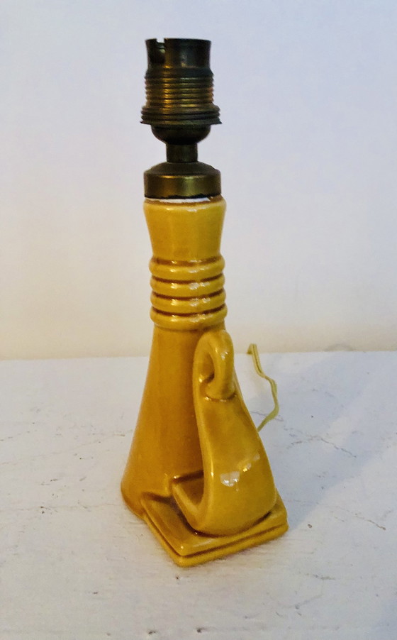 Image 1 of Antieke stijl geglazuurd keramische kandelaar lamp 1930/1940