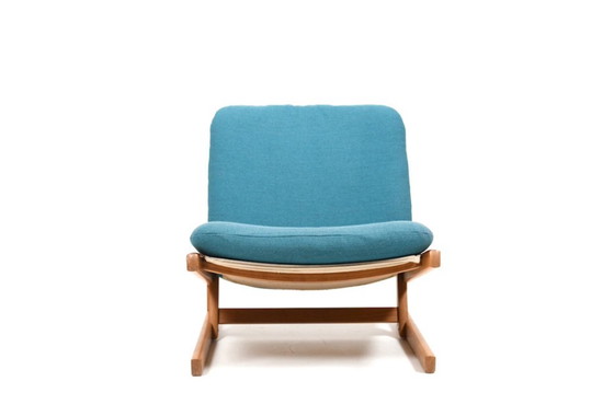 Image 1 of Deense eiken fauteuil met lederen details, 1960