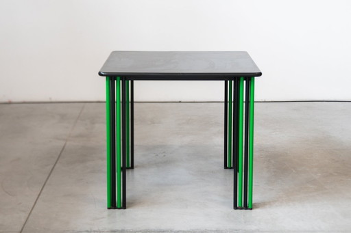 1980S Vintage zwart en groene eettafel - gedurfd Italiaans ontwerp