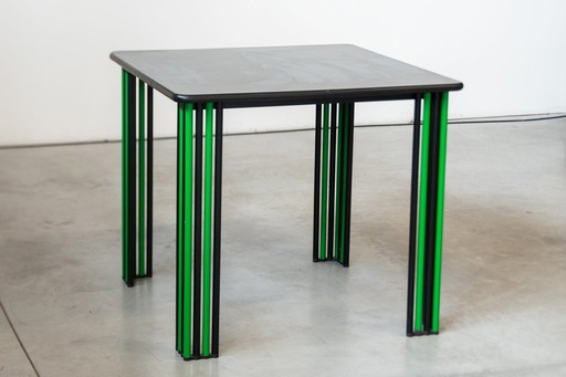 1980S Vintage zwart en groene eettafel - gedurfd Italiaans ontwerp