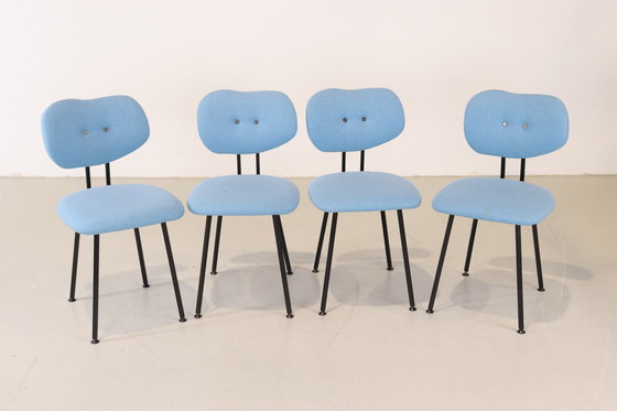 Image 1 of 18x Lensvelt Maarten Baas eetkamerstoelen blauw