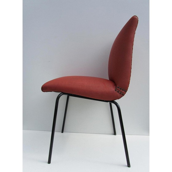 Image 1 of Set van 4 vintage stoelen van metaal en kunstleer van Pierre Guariche voor Meurop, België 1960