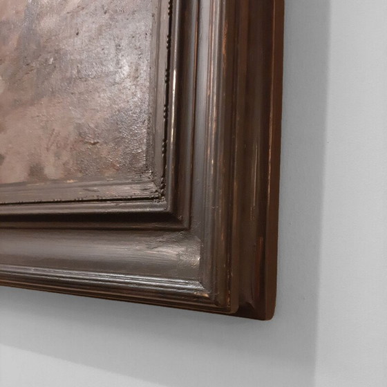 Image 1 of Vintage schilderij "Een visser aan het werk" door Mogens Vantore, Denemarken 1890