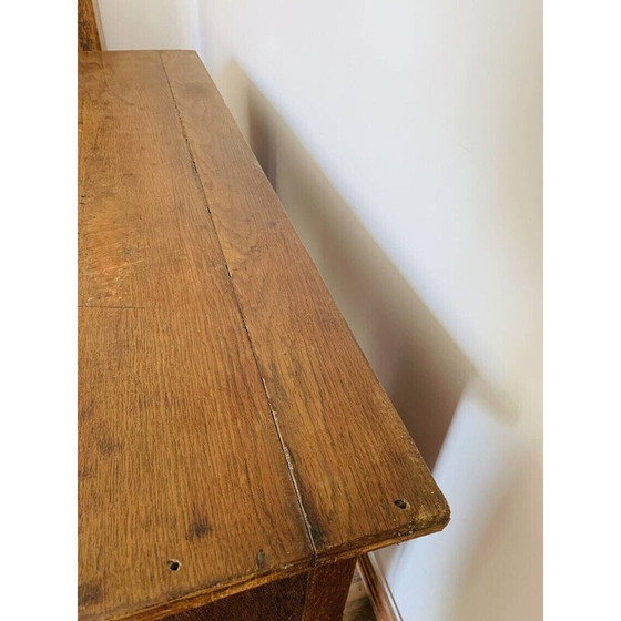 Image 1 of Vintage massief houten boekhoudbureau met 3 laden