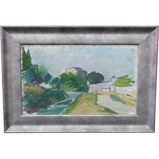 Zweeds impressionistisch schilderij van Brita Af Klercker, 1952