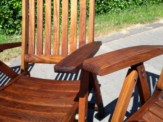 Image 1 of 4 Teak and Garden Ocean Recliners, inklapbaar