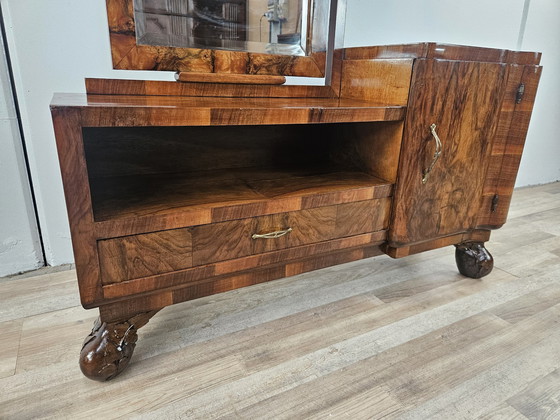 Image 1 of Art Decò Briar Console Met Spiegel