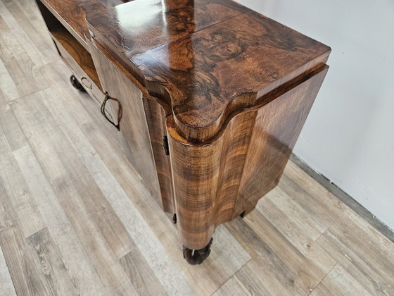 Image 1 of Art Decò Briar Console Met Spiegel