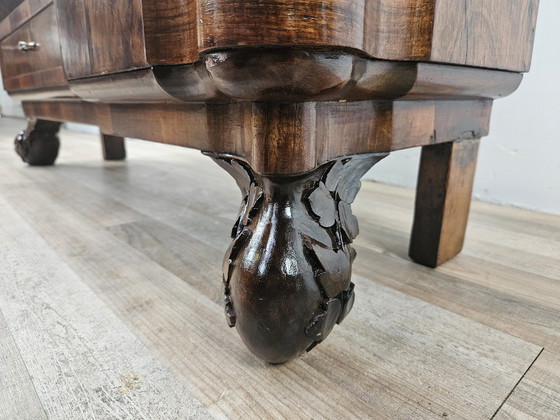 Image 1 of Art Decò Briar Console Met Spiegel