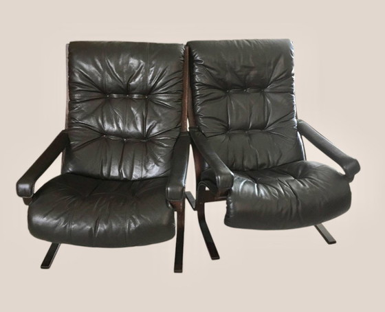 Image 1 of Twee Siesta fauteuils van Ingmar Relling voor Westnofa Noorwegen 1960