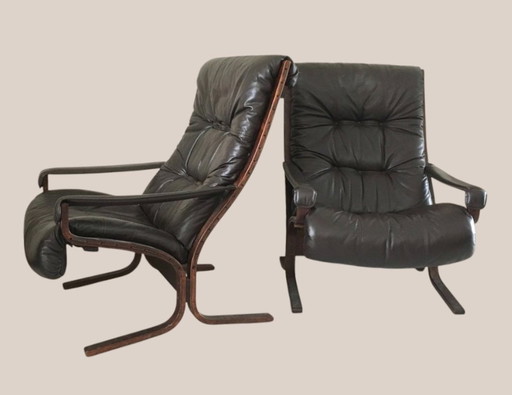 Twee Siesta fauteuils van Ingmar Relling voor Westnofa Noorwegen 1960