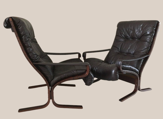 Image 1 of Twee Siesta fauteuils van Ingmar Relling voor Westnofa Noorwegen 1960