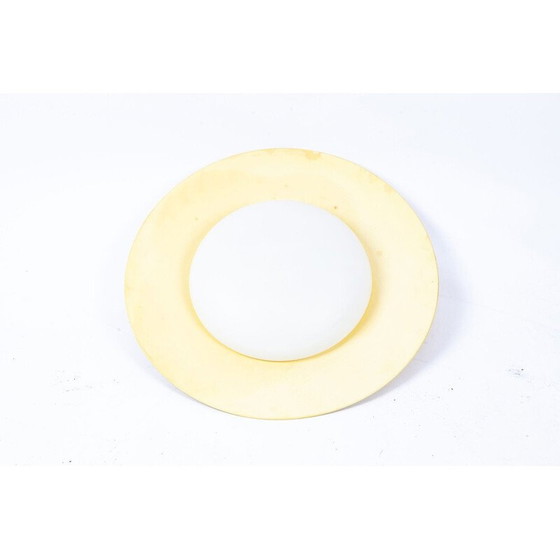 Image 1 of Vintage plafondlamp in geel en wit metaal, Duitsland 1950