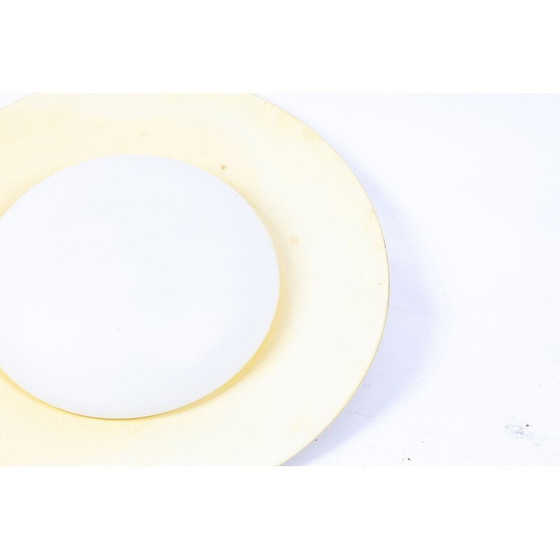 Image 1 of Vintage plafondlamp in geel en wit metaal, Duitsland 1950