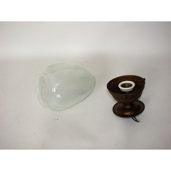 Image 1 of Vintage hanglamp van messing en glas, 1920