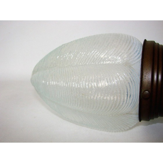 Image 1 of Vintage hanglamp van messing en glas, 1920