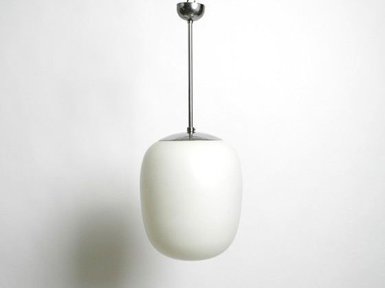 Image 1 of Mid Century Modernistische XL Wagenfeld glazen hanglamp Düren