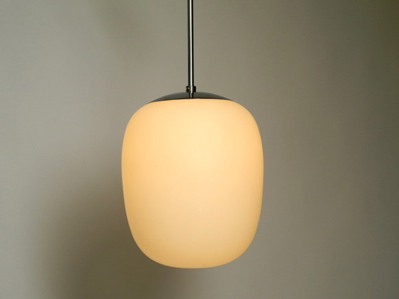 Image 1 of Mid Century Modernistische XL Wagenfeld glazen hanglamp Düren