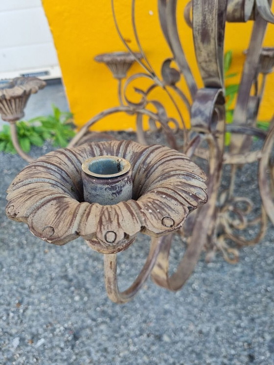 Image 1 of Kroonluchter Kandelaars Gestempeld en Gesmeed IJzer