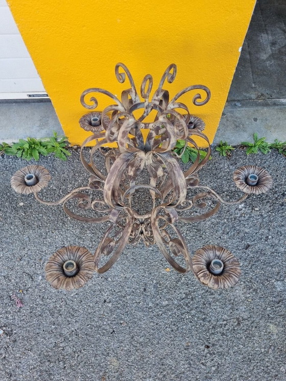 Image 1 of Kroonluchter Kandelaars Gestempeld en Gesmeed IJzer