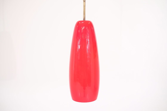 Image 1 of Vintage rode opaline lamp