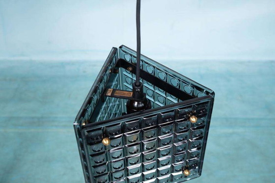 Image 1 of Midmod 3hoek hanglamp glas, smoked glass Kronobergs pendant
