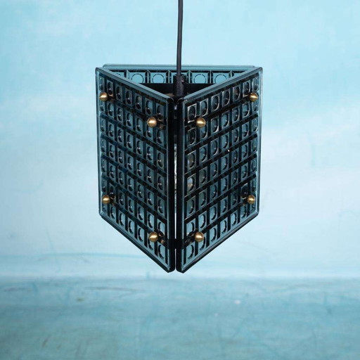 Midmod 3hoek hanglamp glas, smoked glass Kronobergs pendant