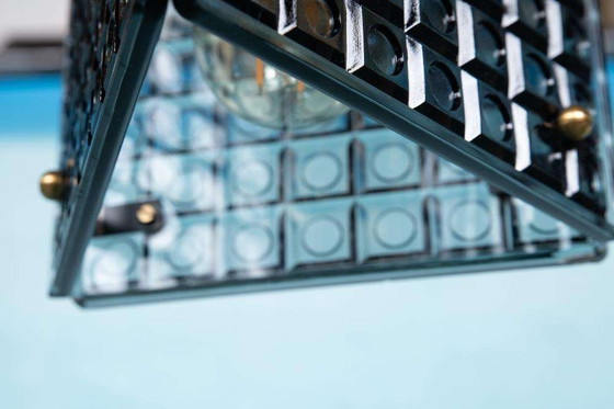 Image 1 of Midmod 3hoek hanglamp glas, smoked glass Kronobergs pendant