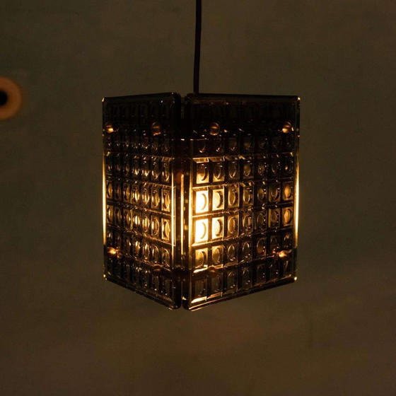 Image 1 of Midmod 3hoek hanglamp glas, smoked glass Kronobergs pendant