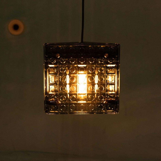 Image 1 of Midmod 3hoek hanglamp glas, smoked glass Kronobergs pendant
