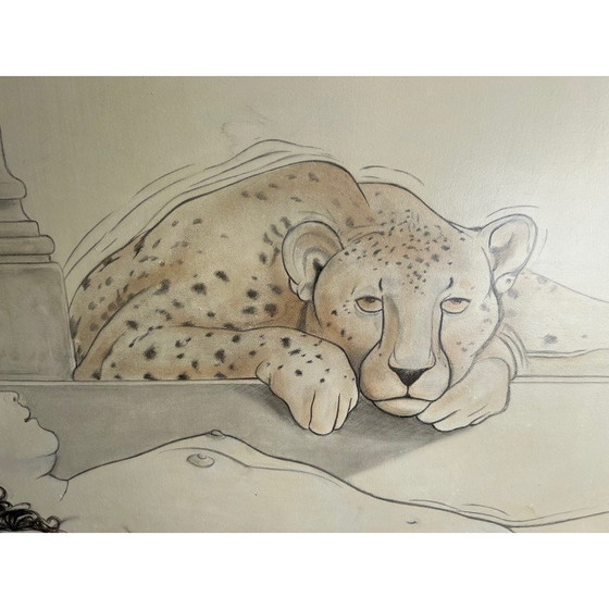 Image 1 of Paar vintage gouaches van Tony Warren, 1980