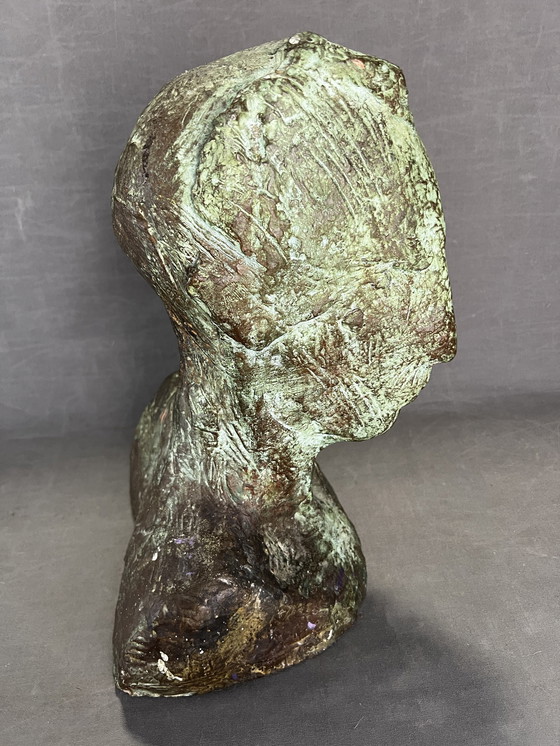 Image 1 of Buste Sculptuur. Pablo Alonso Herraiz, Sevilla, Malaga, 41 cm. Faunhoofd 1994