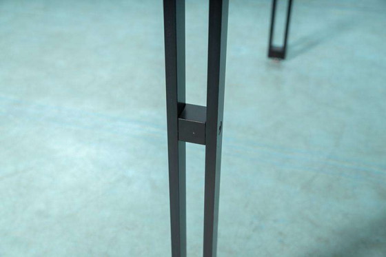 Image 1 of Minimalist eettafel glas en metaal, Midmod 80s dining table