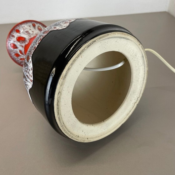 Image 1 of Vintage kleurrijke dikke lava aardewerk tafellamp van Jasba Ceramics, Duitsland 1970