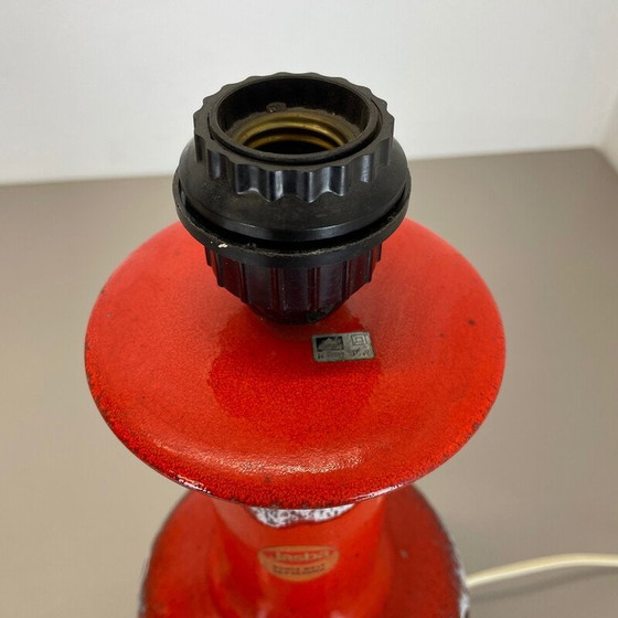 Image 1 of Vintage kleurrijke dikke lava aardewerk tafellamp van Jasba Ceramics, Duitsland 1970