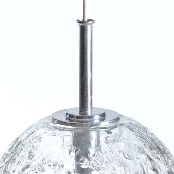 Image 1 of Vintage metalen en glazen plafondlamp voor Doria, Duitsland 1970