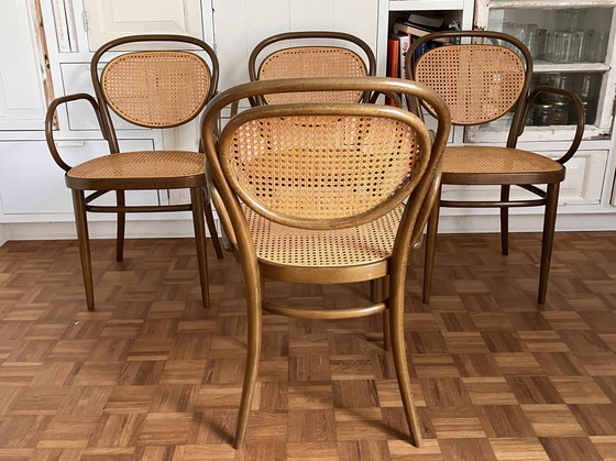 Image 1 of 4x Thonet 215Rf Stoelen Webbing Bentwood