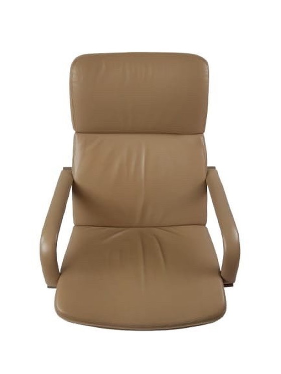 Image 1 of Artifort Draaifauteuil F182 Bruin Leer | Swivel Chair Leather